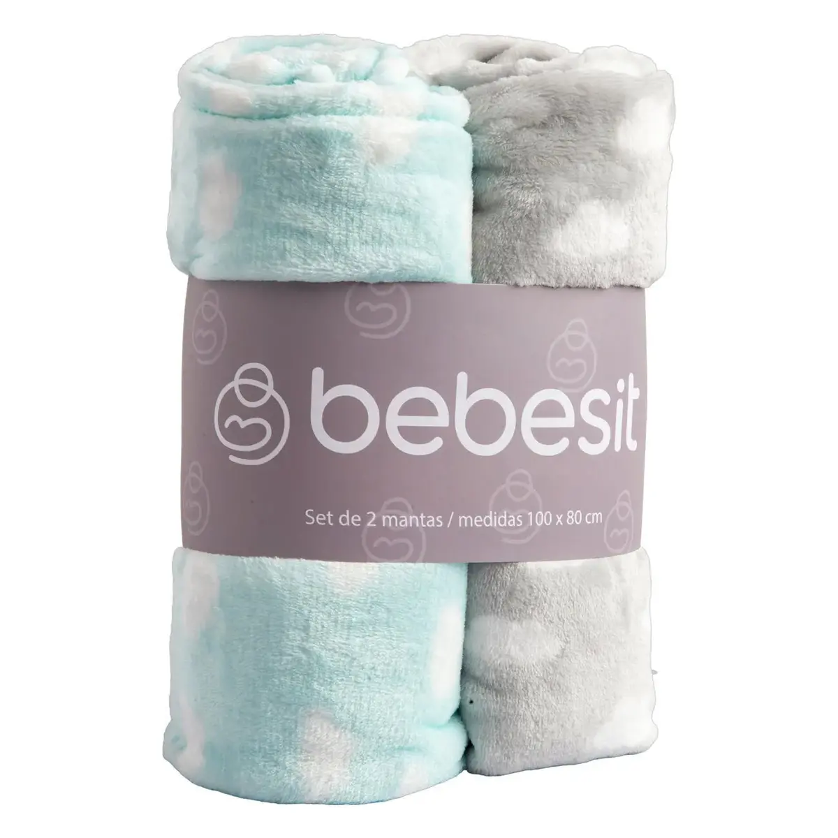 Pack 2 Mantas Bebe Hipoalergénica Celeste, Bebesit 1