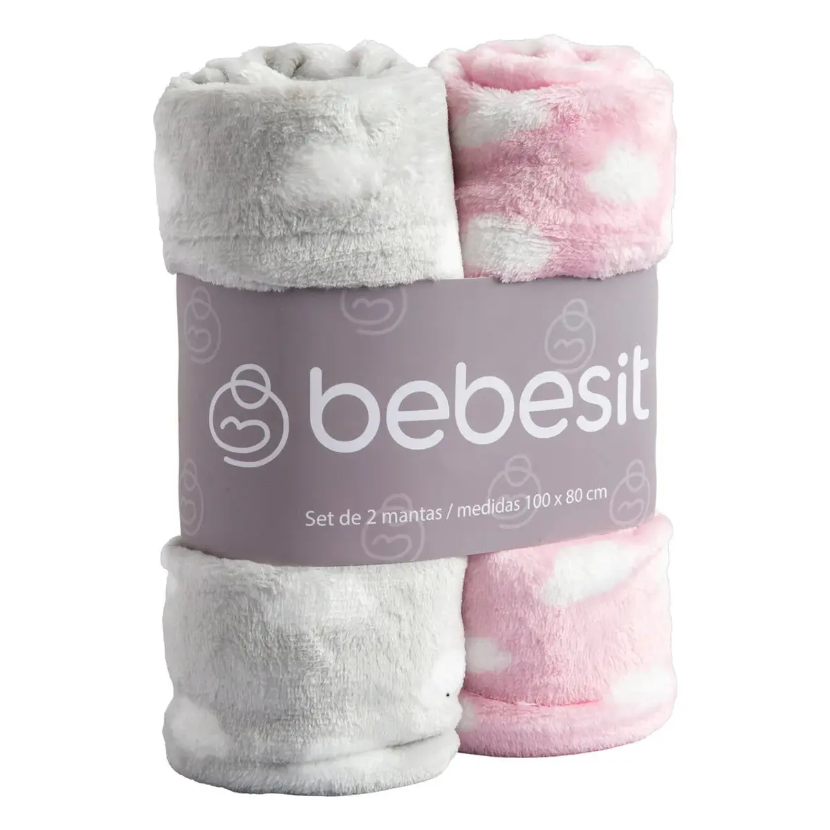 Pack 2 Mantas Bebe Hipoalergénica Rosa, Bebesit 1