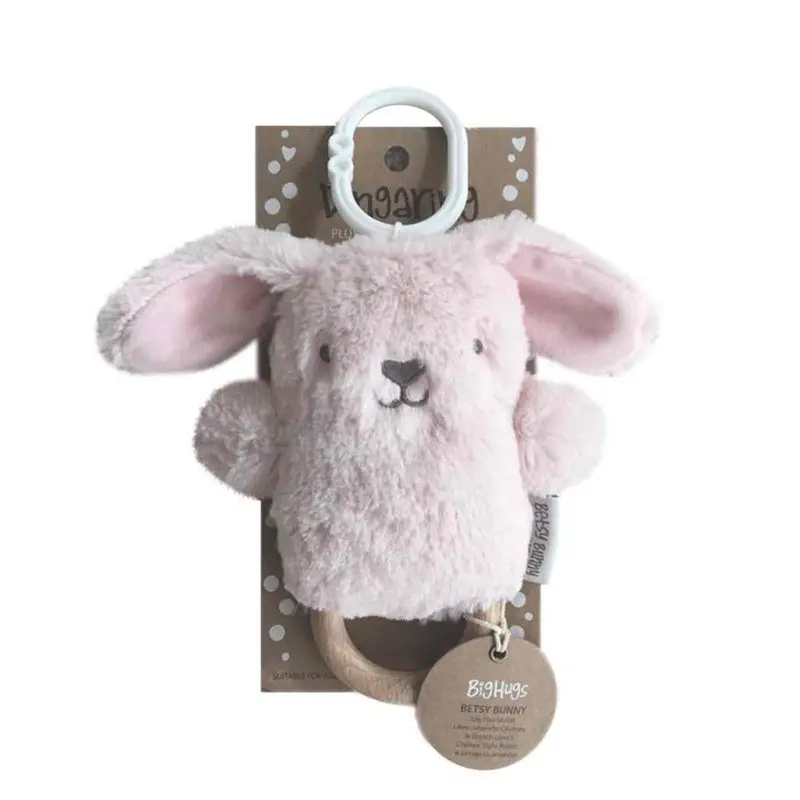 Ob Designs - Dingaring Teething Rattle - Betsy Bunny Pink 1