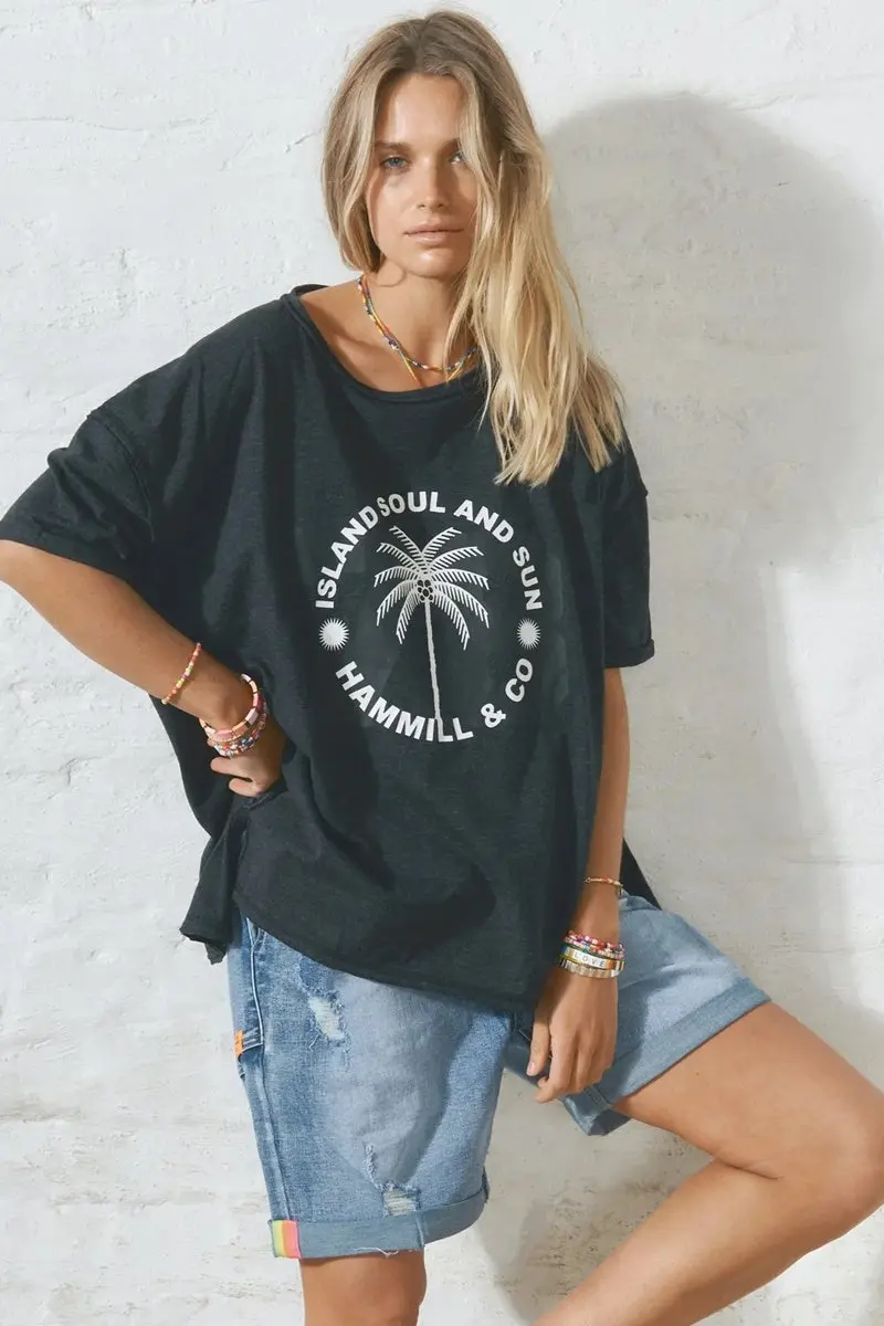Hammill & Co - Graphic Tee Island Soul - Black 1