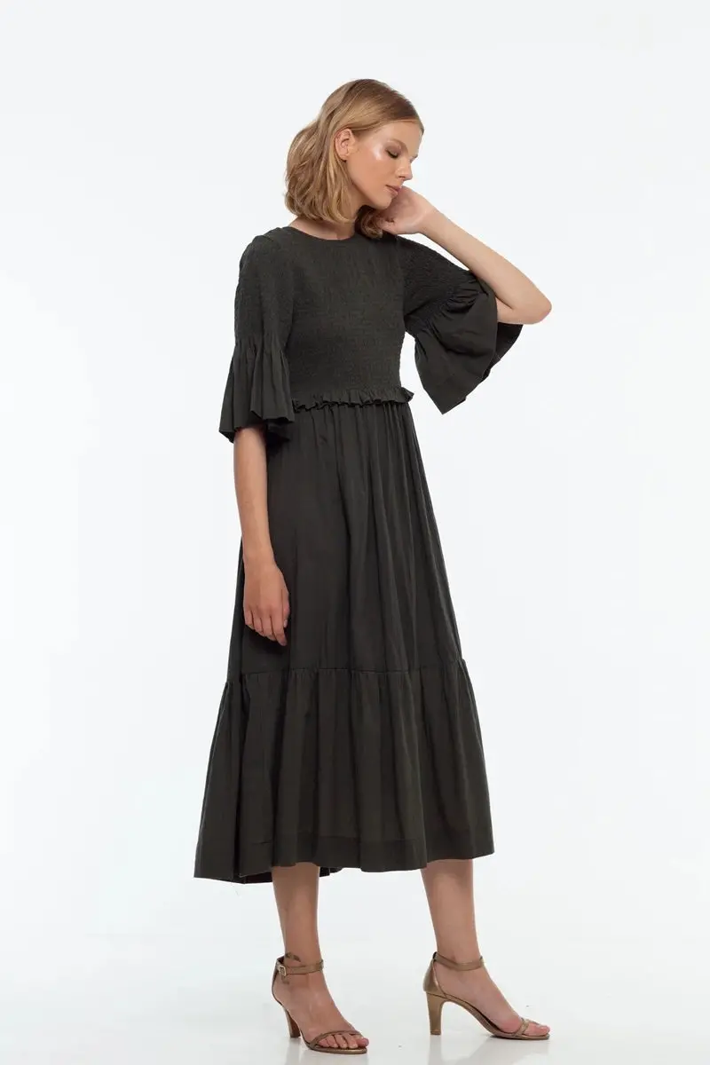Blak - Salina Dress - Dark Olive 1