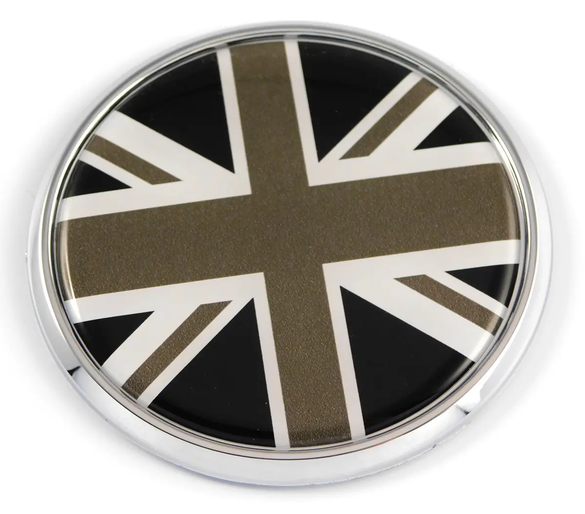 England Great Britain Flag Black And White Car Chrome Round Emblem Decal 3D Badge 2.75" 1