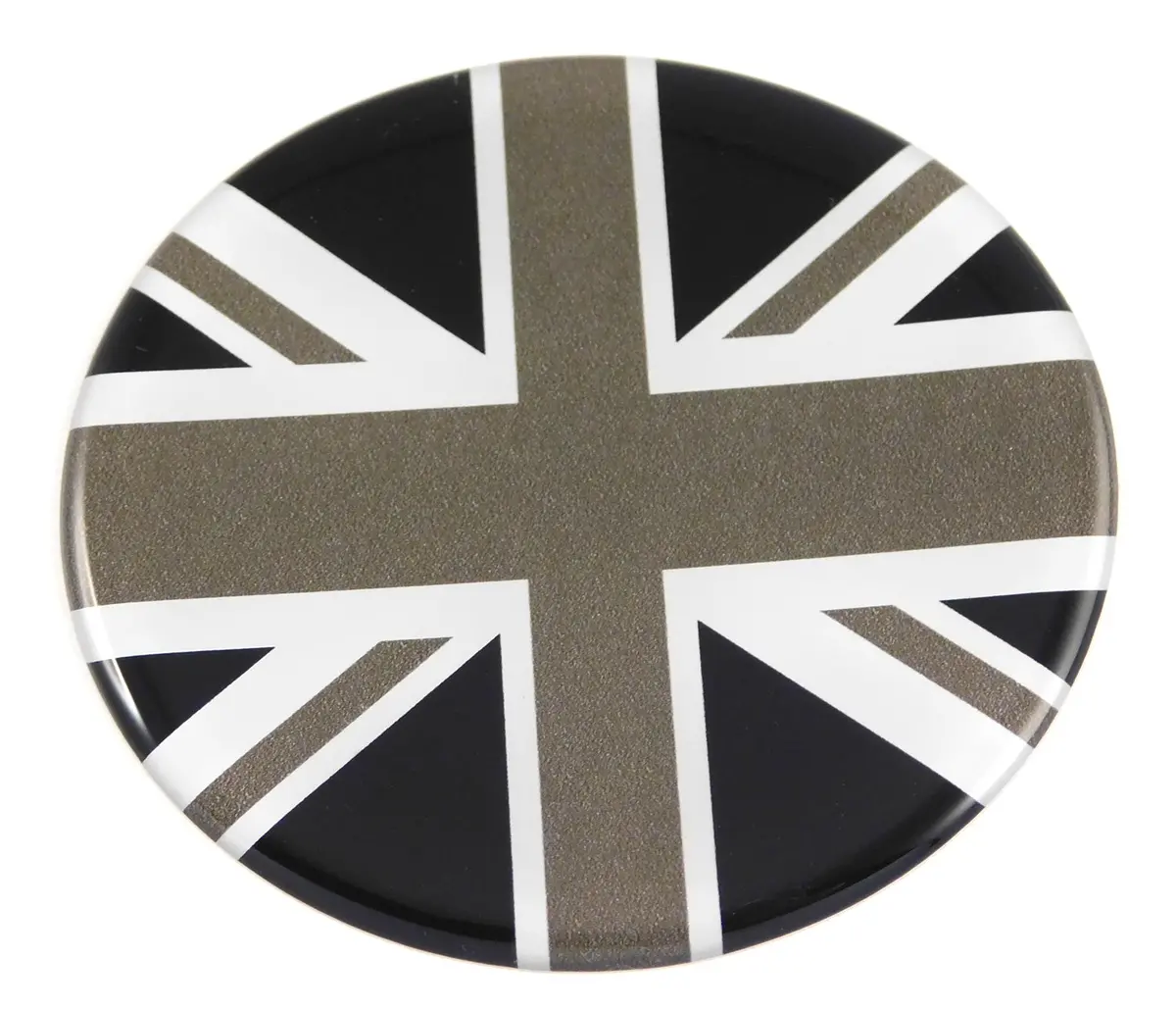 England Great Britain Flag Black And White Round Domed Decal Emblem Car Bike 2.44" 1