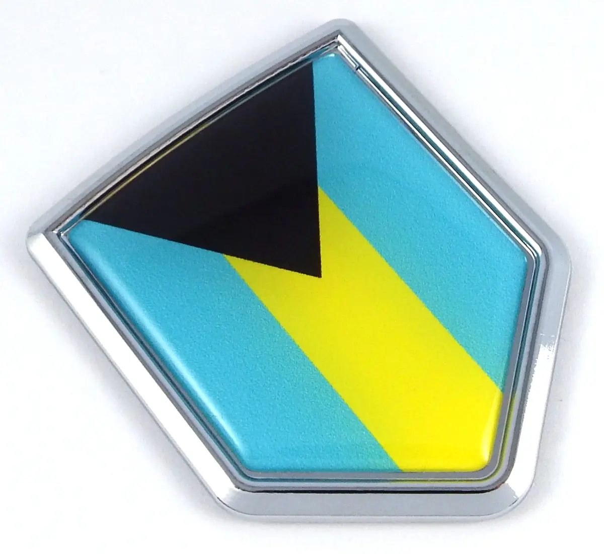 Bahamas Flag Bahamian Emblem Chrome Car Decal Sticker Badge 1