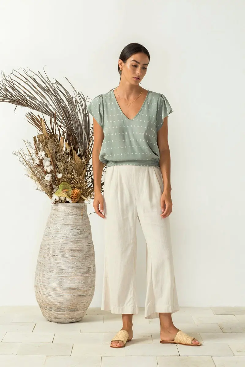 Bird & Kite - Stella Top - Petals Sage 1