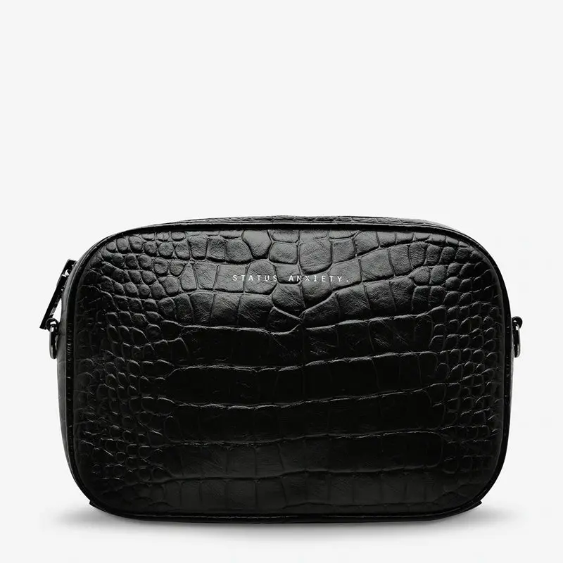 Status Anxiety - Plunder Bag - Black Croc Emboss 1