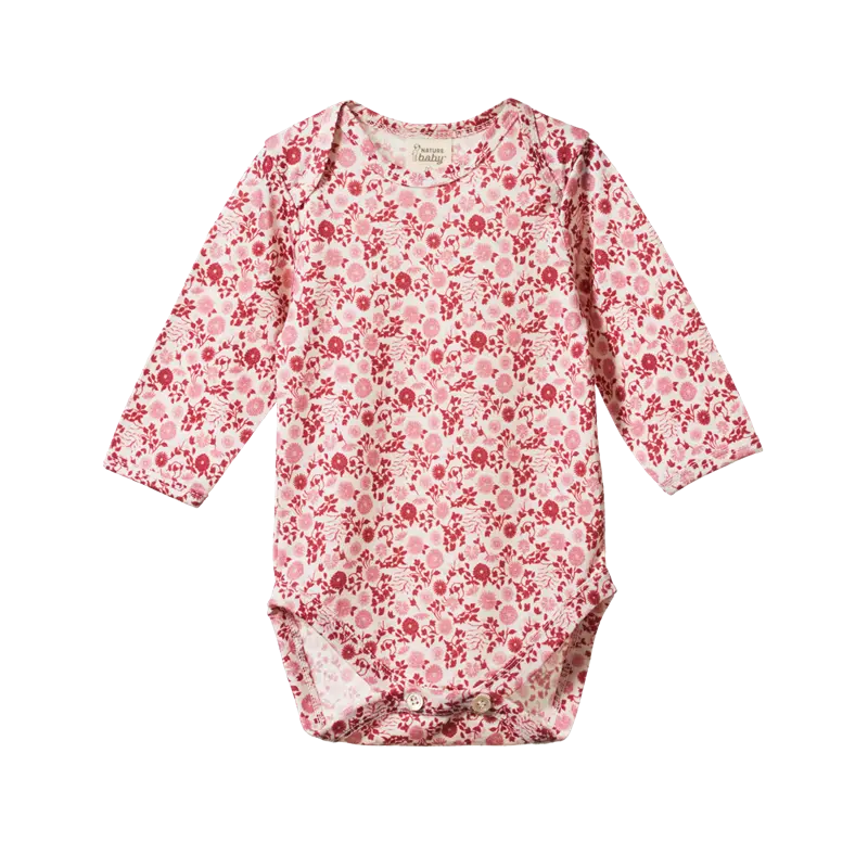 Nature Baby - Merino Body Suit - Willow Print 0-3M 1