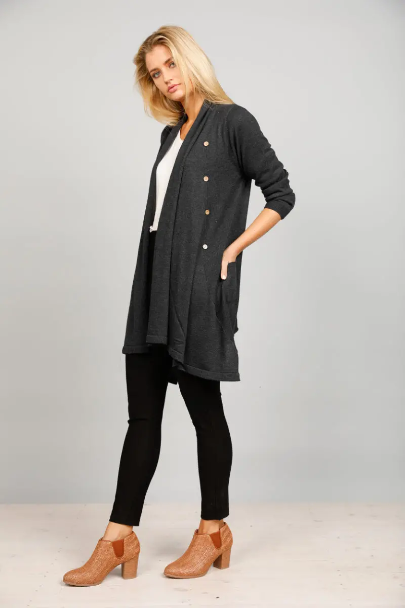 Brave & True - Timberland Cardi - Charcoal 1