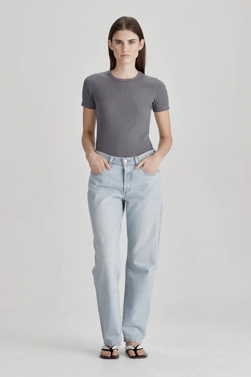 Commoners - Womens Base Ribbed Ss Tee - River 1