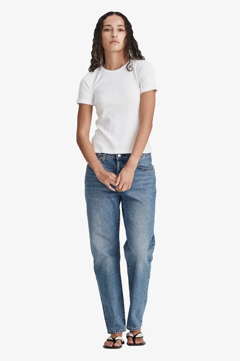Commoners - Womens Base Ribbed Ss Tee - White 1