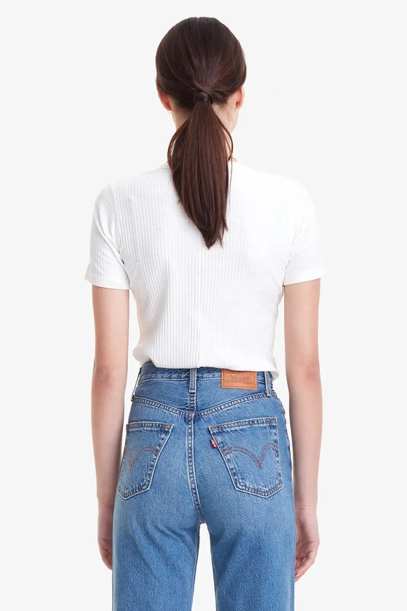 Commoners - Womens Base Ribbed Ss Tee - White 5