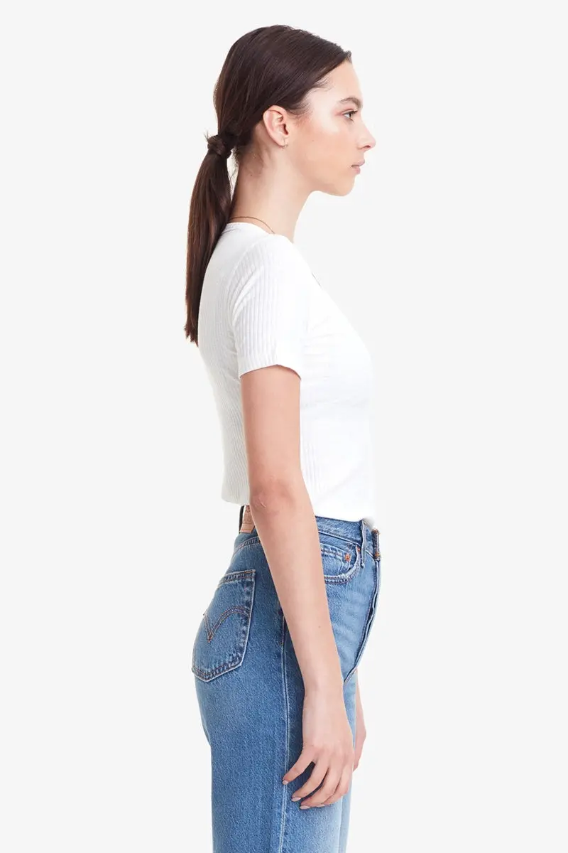Commoners - Womens Base Ribbed Ss Tee - White 4