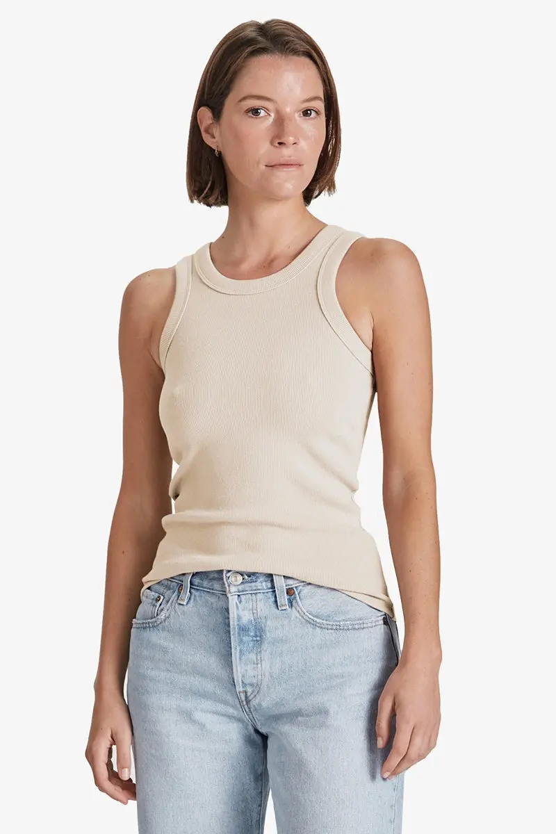 Commoners - Fitted Rib Tank - Cashew 2