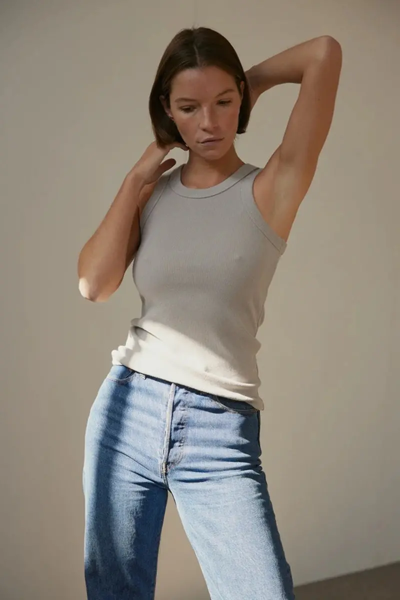 Commoners - Fitted Rib Tank - Stone 1