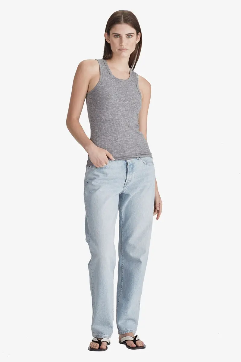 Commoners - Womens Base Ribbed Tank - Dark Marle 1