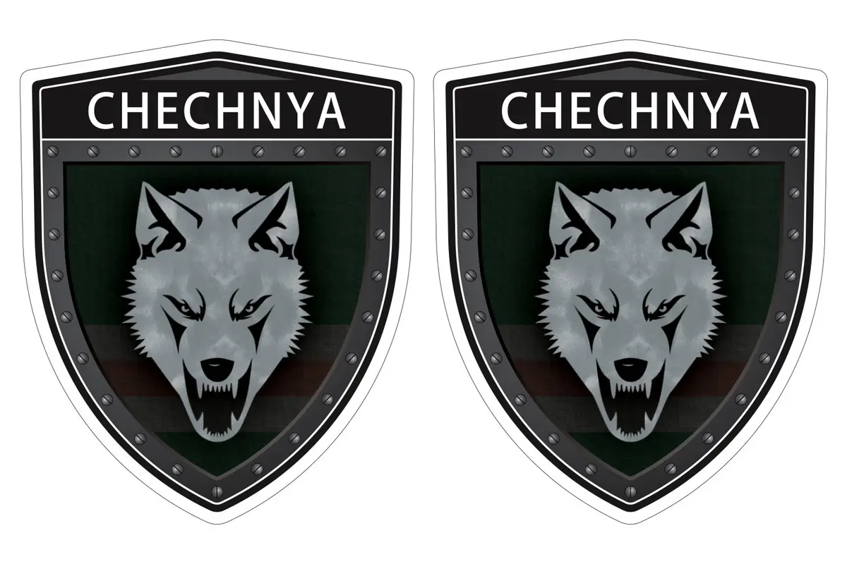 Chechnya Chechen Flag Shield Shape Decal Car Bumper Window Sticker Set Of 2,  Sh014 1