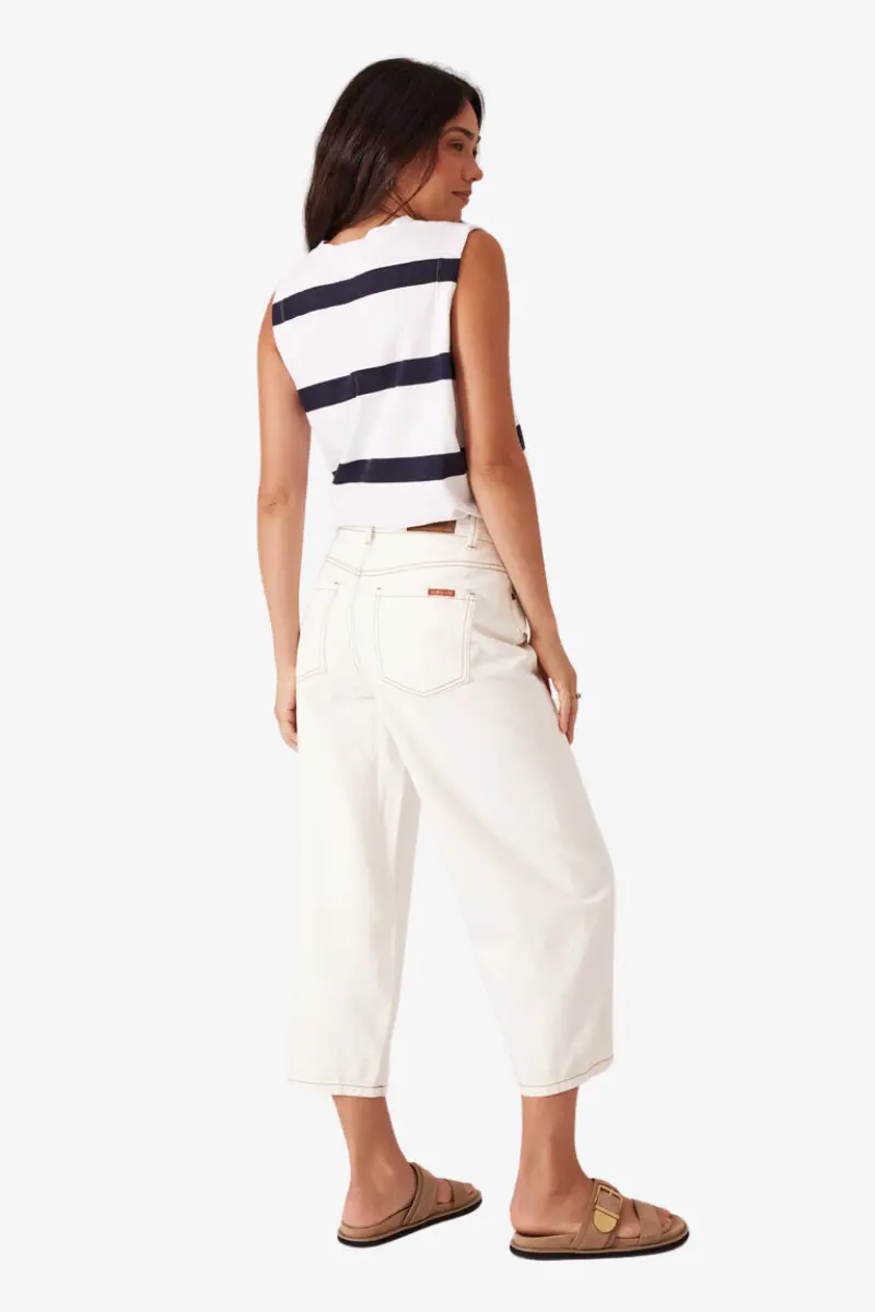 Ceres Life - Tapered Barrel Jean - Ecru 1