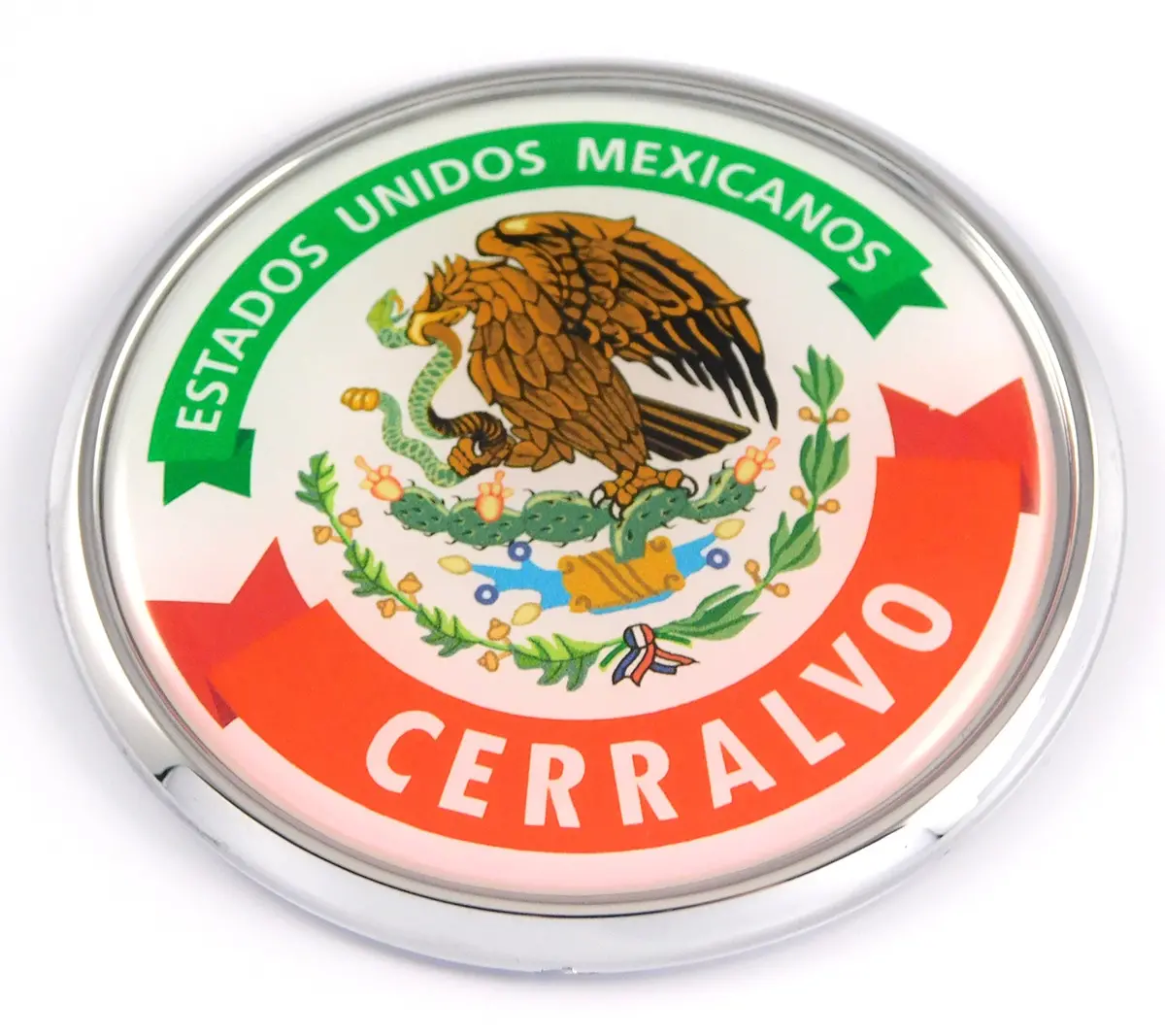 Cerralvo Mexico Mexican State Car Chrome Round Emblem Decal 3D Badge 2.75" 1