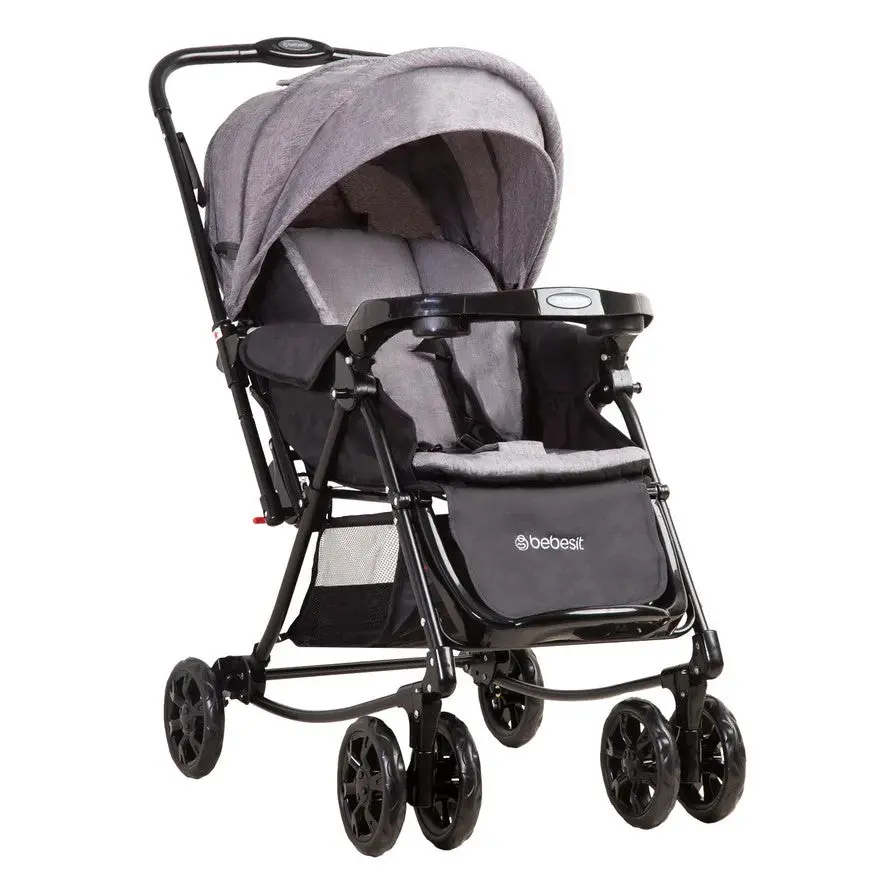 Coche Cuna Balancin  Gris Melange 1