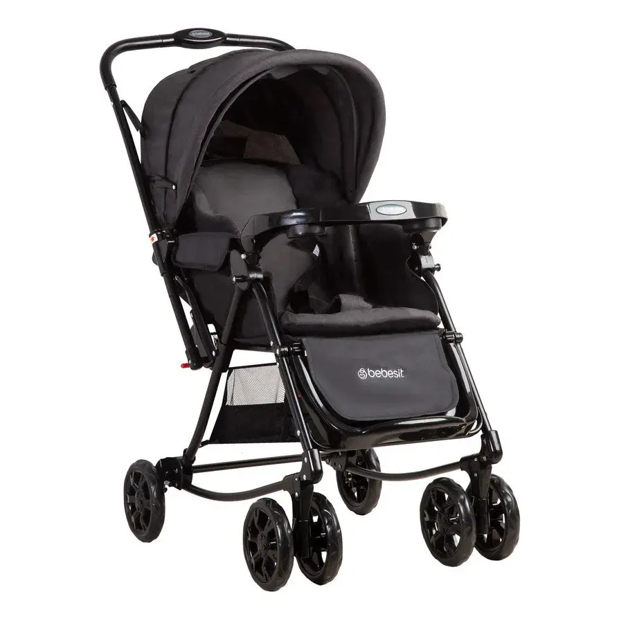 Coche Cuna Balancin Negro Melange 1