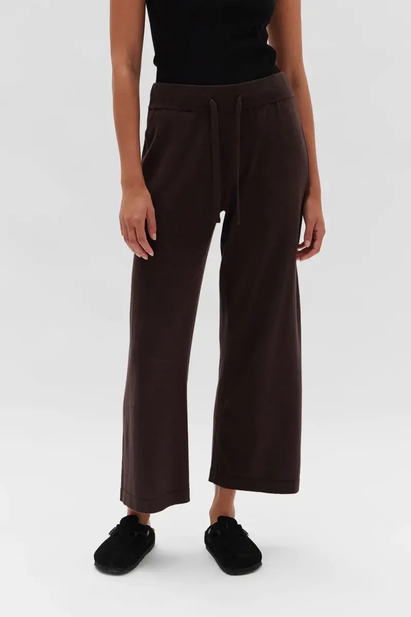 Assembly Label - Cotton Cashmere Wide Leg Pant - Cocoa 1