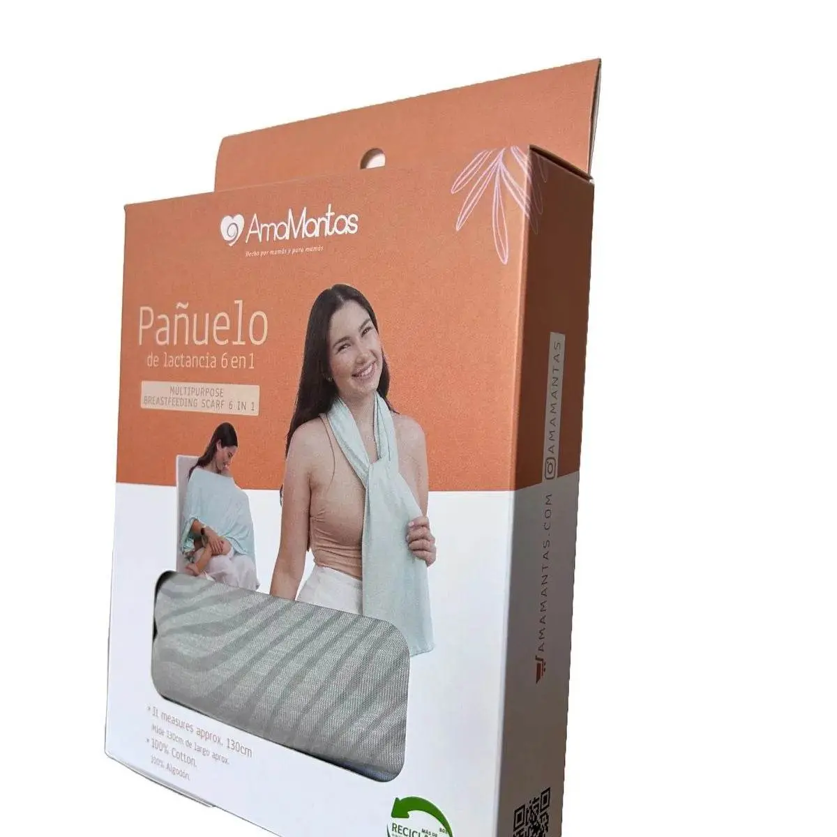 Pañuelo De Lactancia Multiuso Algodón Verde Olivo Amamantas 1