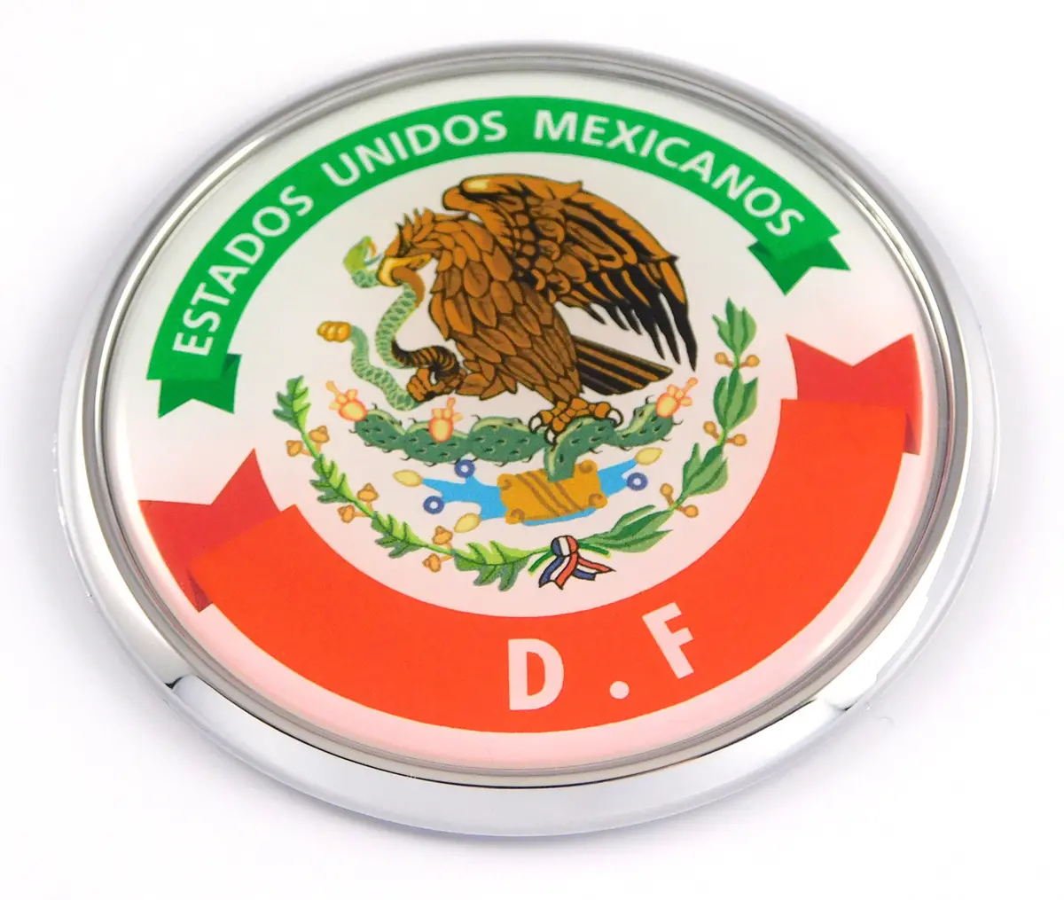 D.F Mexico Mexican State Car Chrome Round Emblem Decal 3D Badge 2.75" 1
