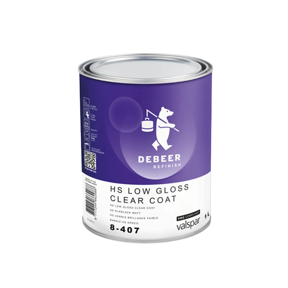 Debeer Hs Low-Gloss Clear Coat (1 Litre) 1