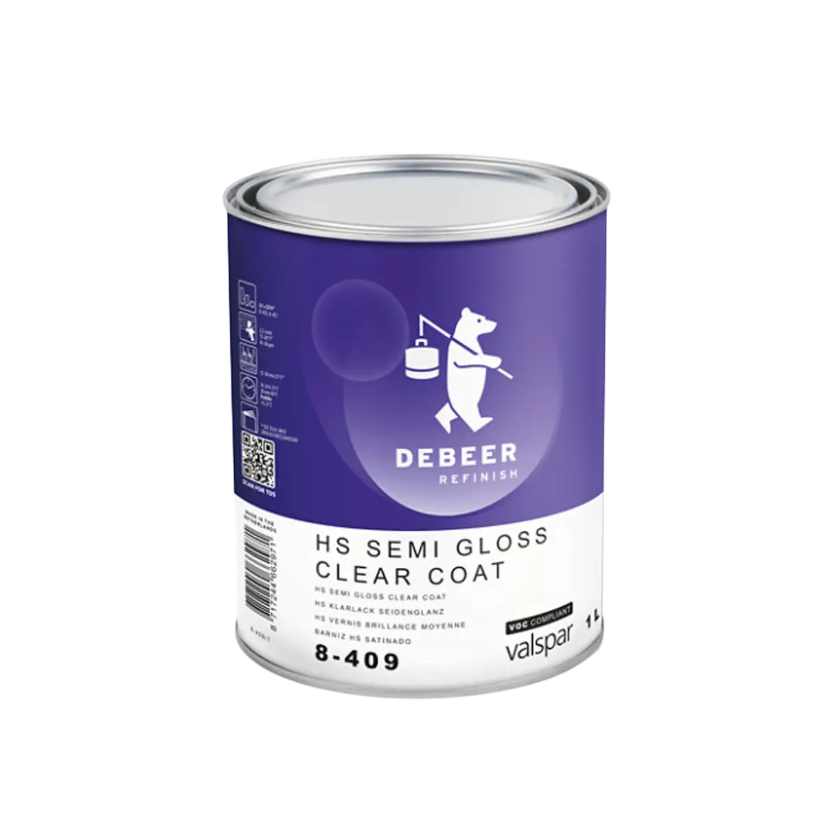 Debeer Hs Semi Gloss Clear Coat (1 Litre) 1