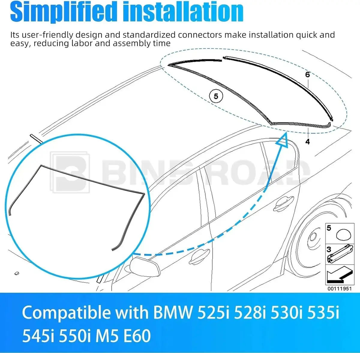 51317027916 Rear Windshield Seal Rubber 2