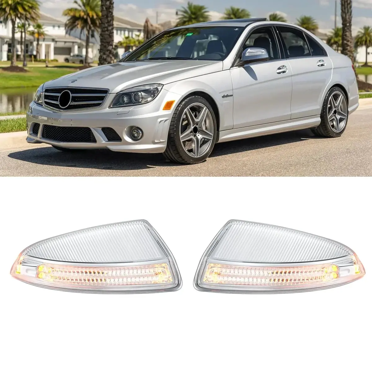 Us 2048200821 + 2048200721 2Pcs Turn Signal Led Door Wing Side Mirror Light 1