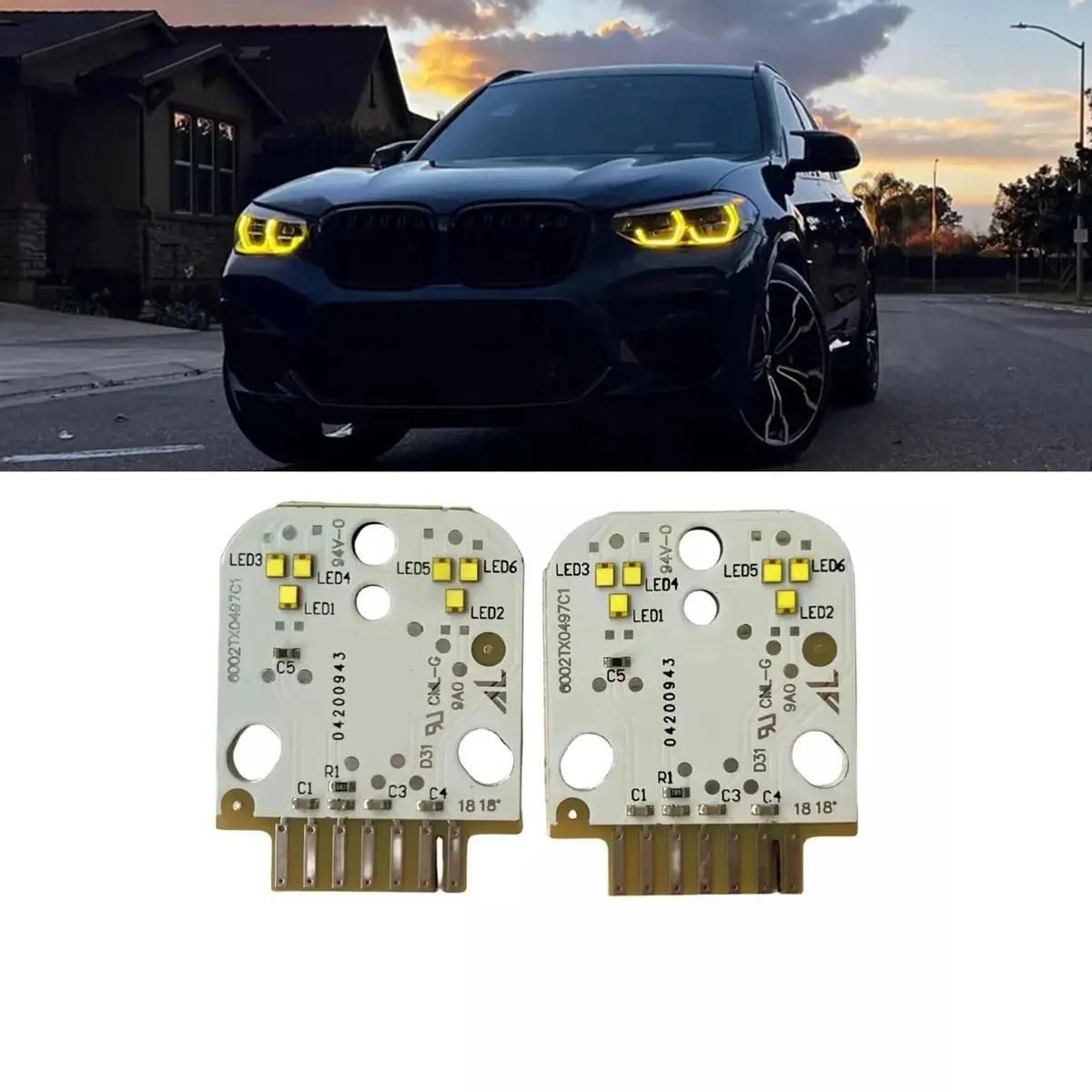 63117466107 + 63117466108 Yellow Led Angel Eye Led Boards 1