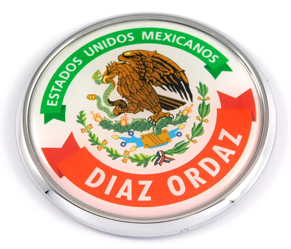 Diaz Ordaz Mexico Mexican State Car Chrome Round Emblem Decal 3D Badge 2.75" 1