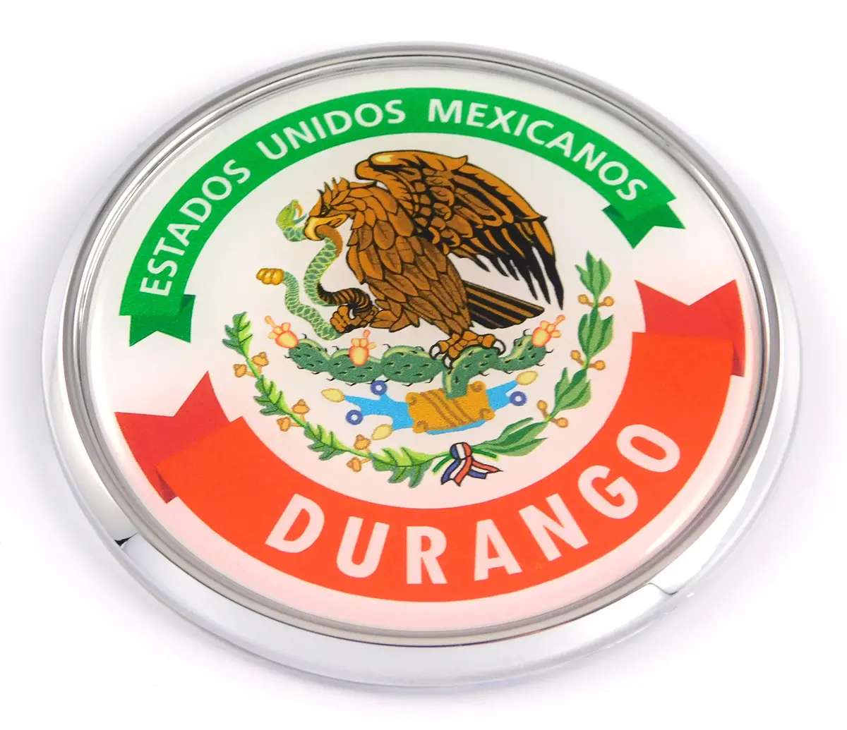 Durango Mexico Mexican State Car Chrome Round Emblem Decal 3D Badge 2.75" 1