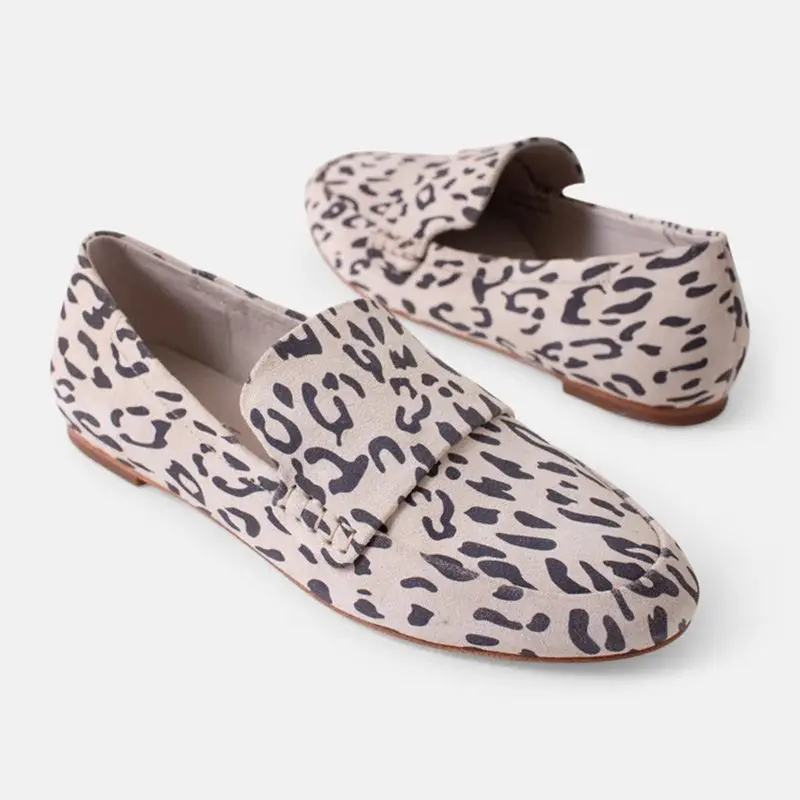 Walnut - Dutch Suede Loafer - Vanilla Leopard 1
