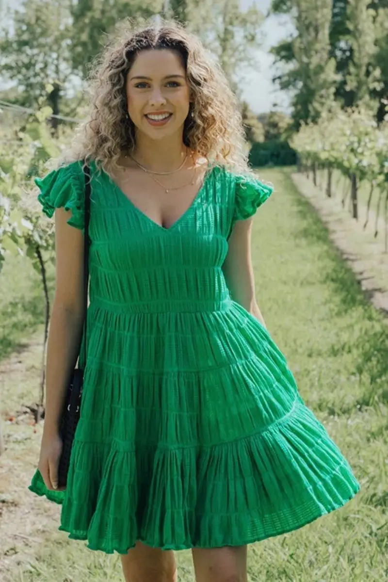 Ivy + Jack - Molly Emerald Flutter Dress 1