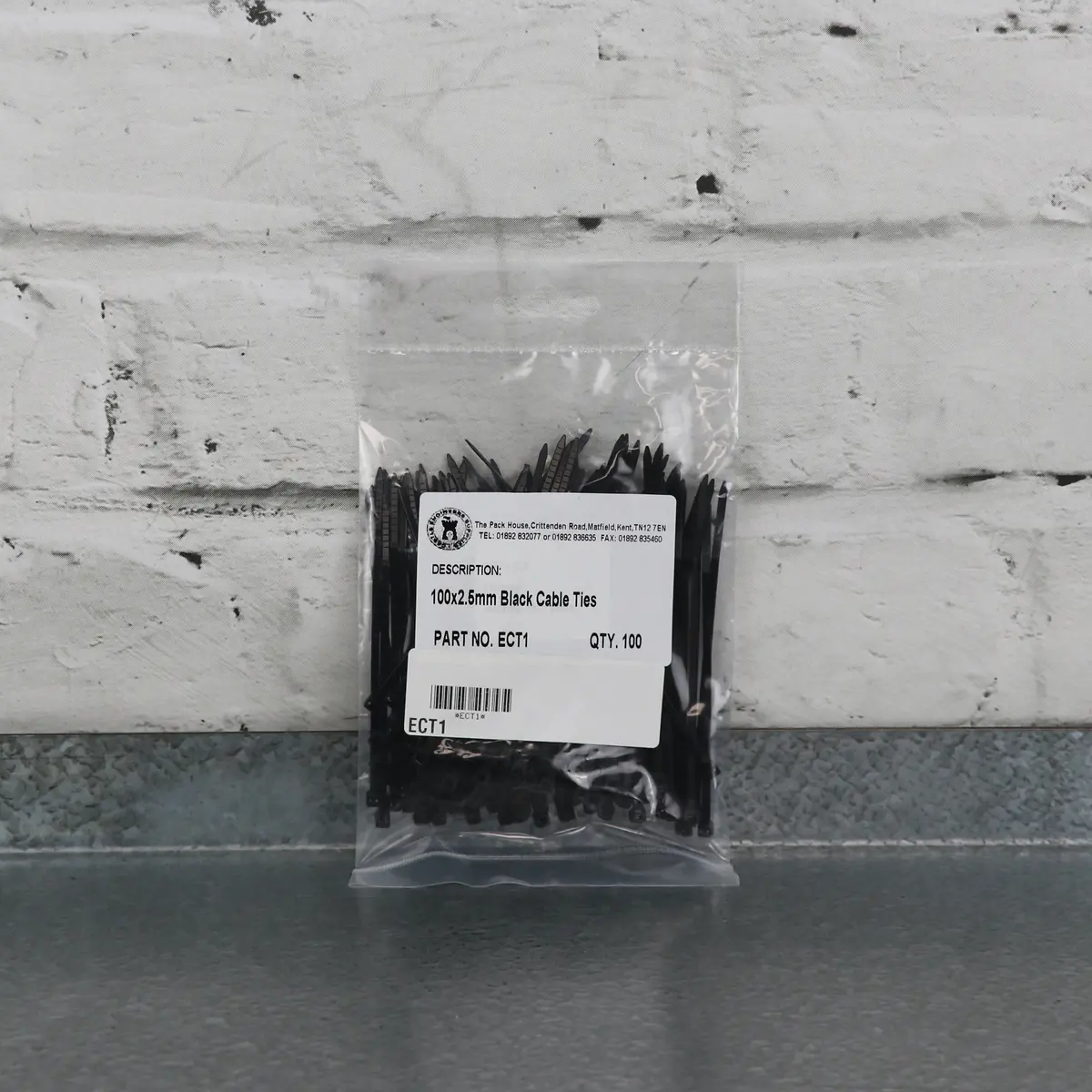 Workshop Warehouse 100Pk Black Cable Ties (100Mm X 2.5Mm) 1