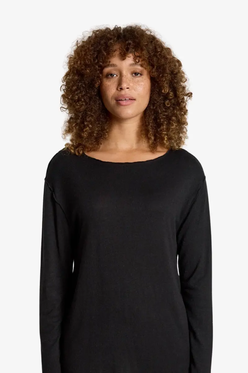 Eb & Ive - Aria Long Sleeve Top - Black 1