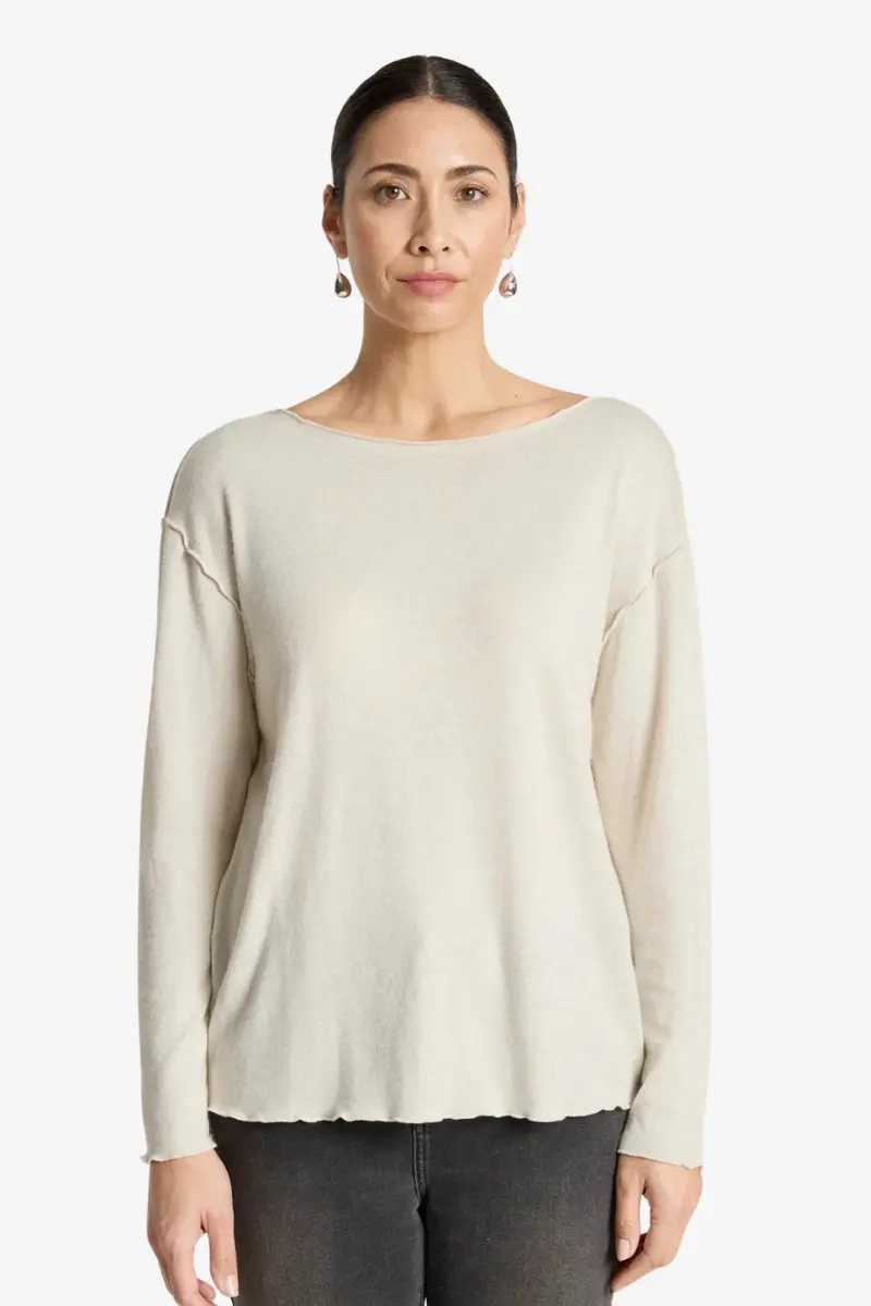 Eb & Ive - Aria Long Sleeve Top - Dune 1