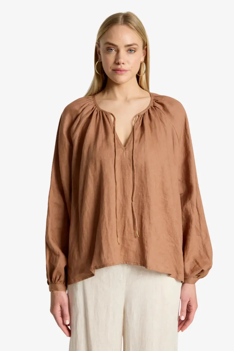 Eb & Ive - Bajau Blouse - Clay 1