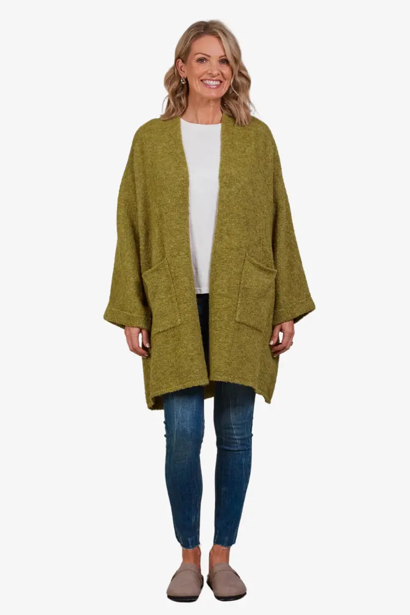 Eb & Ive - Folie Relaxed Cardi-Chartreuse 1