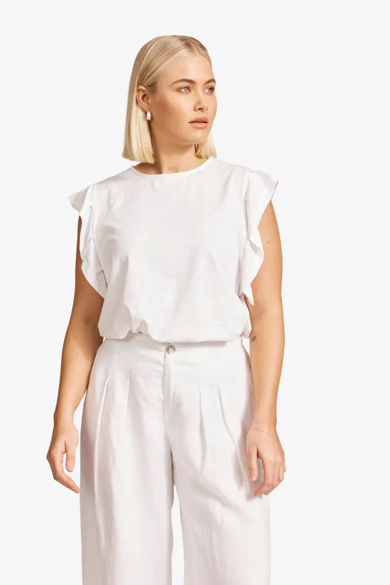 Eb & Ive - Francia Frill Tank - White 1