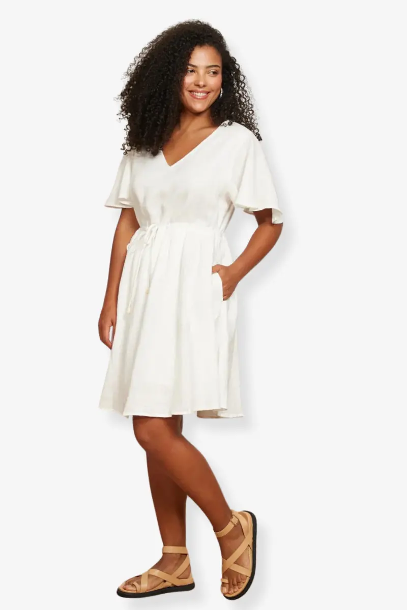 Eb & Ive - Halcyon Tie Dress - Opal 1