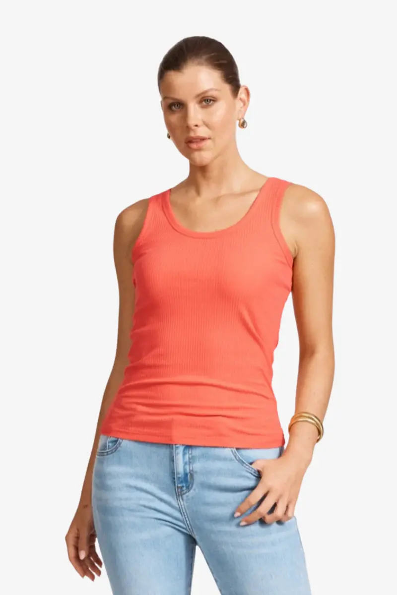 Eb & Ive - La Plage Tank - Coral 1