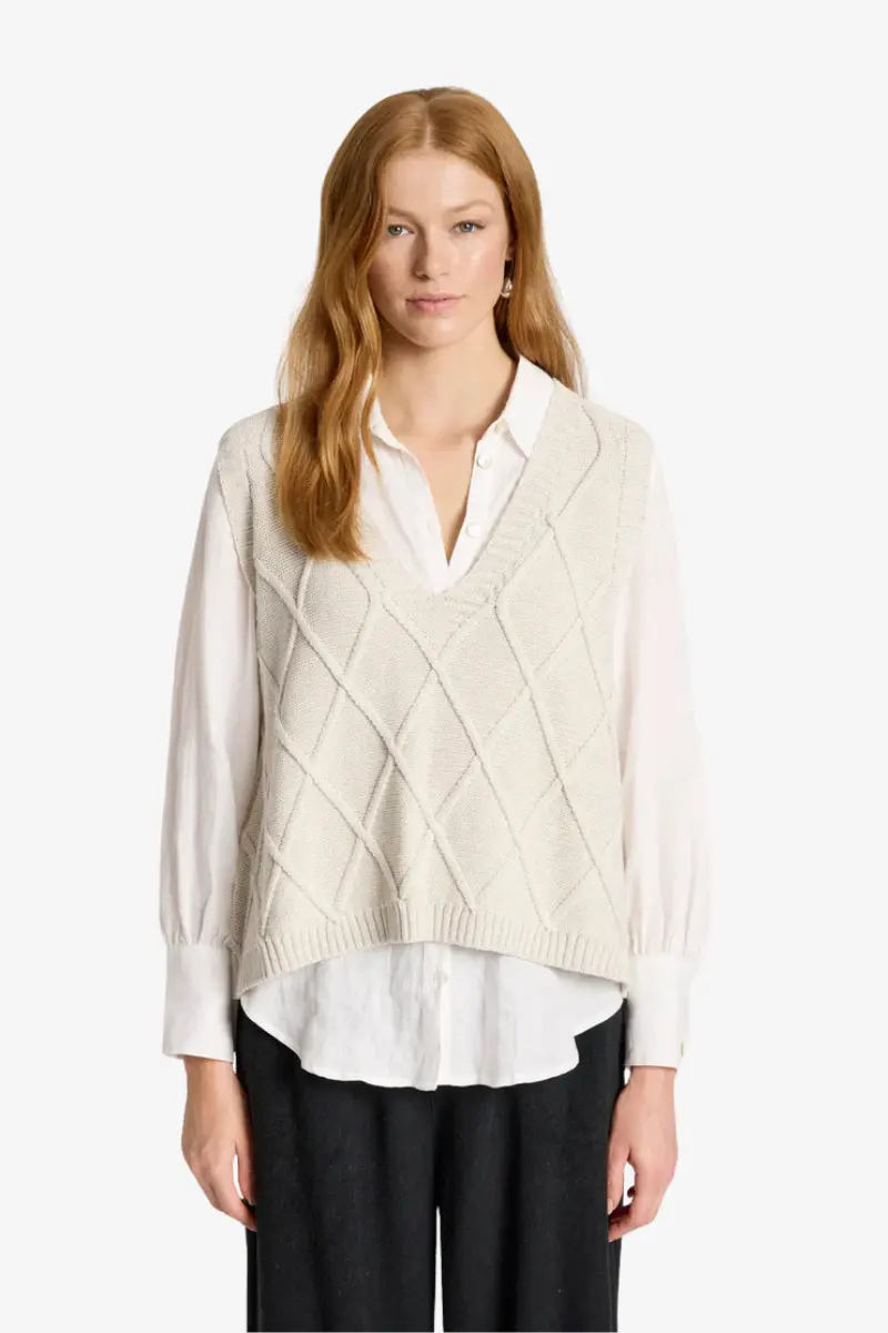 Eb & Ive - Liora Knit Vest - Bisque 1