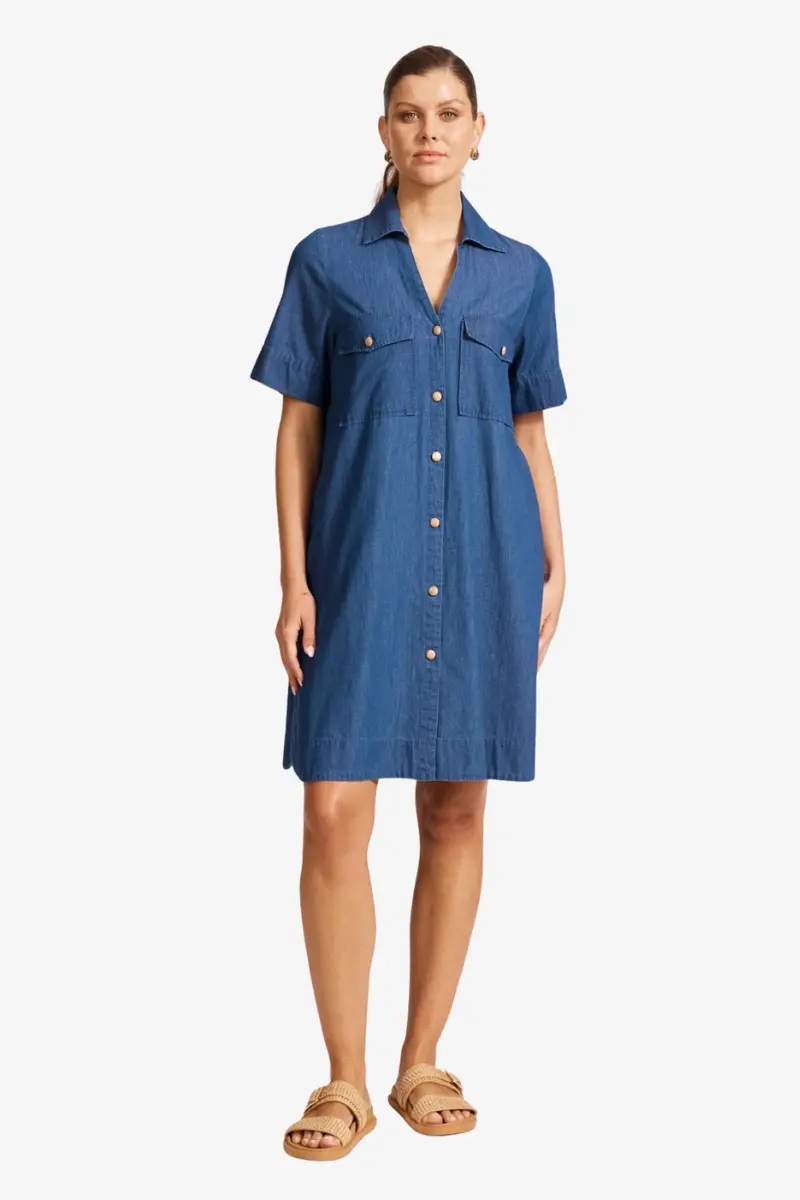 Eb & Ive - Melenia Shirt Dress - Indigo 1