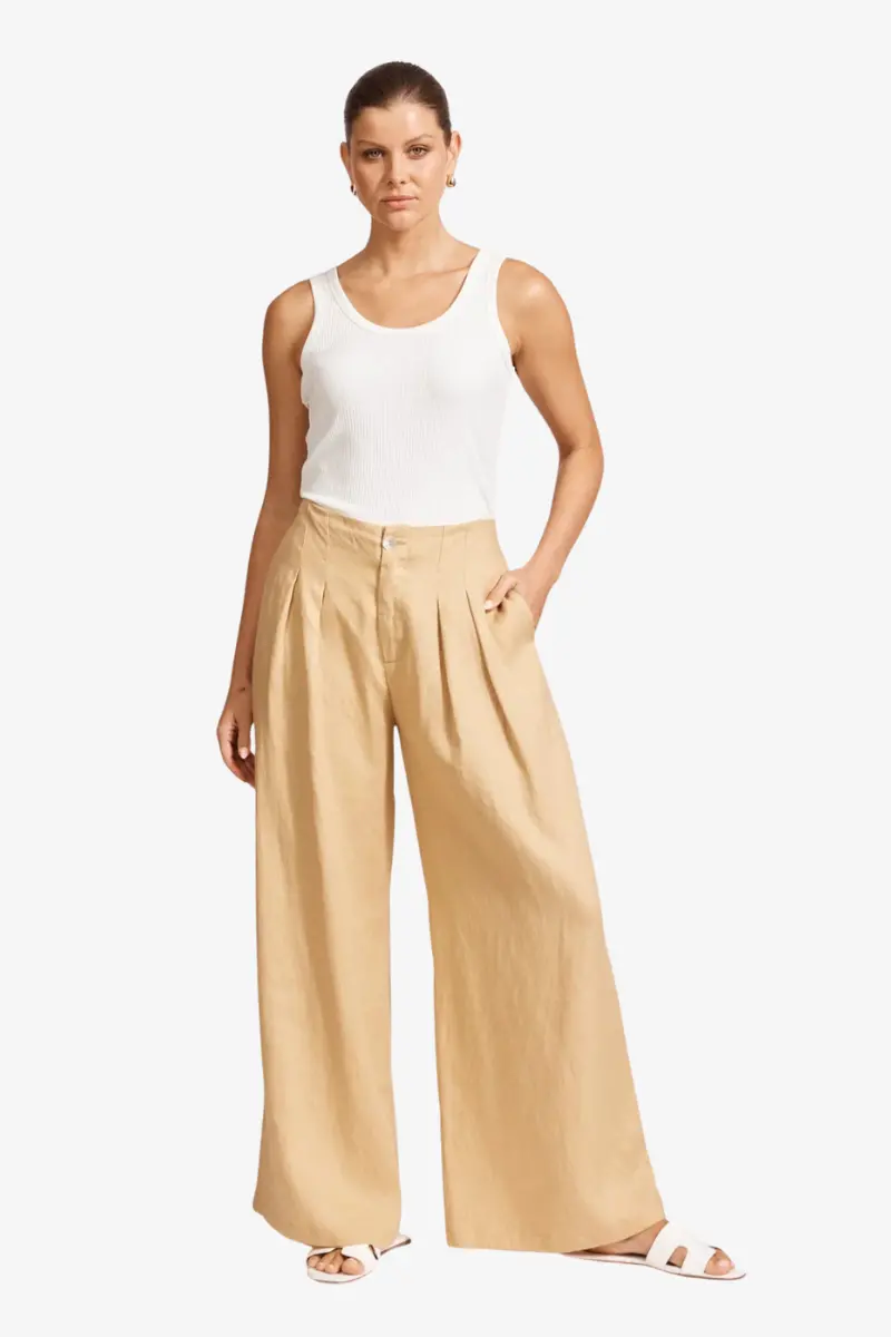 Eb & Ive - Miramar Palazzo Pant - Camel 1
