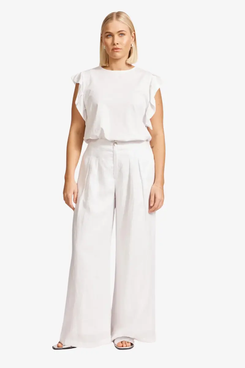 Eb & Ive - Miramar Palazzo Pant - White 1