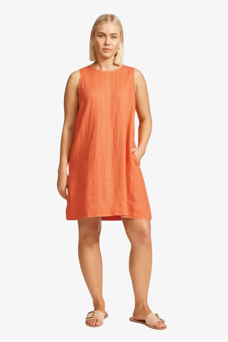 Eb & Ive - Miramar Tank  Dress - Coral 1