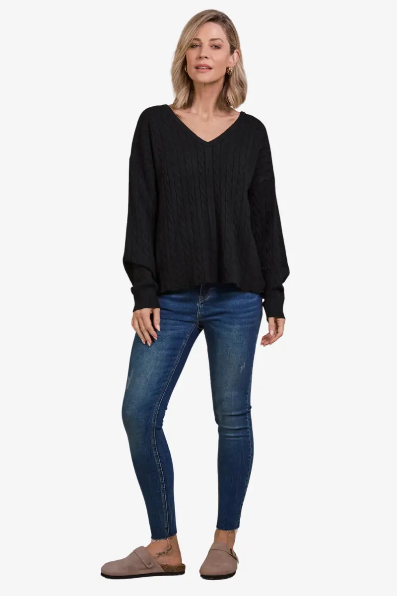 Eb & Ive - Palmer Cable Knit - Black 1